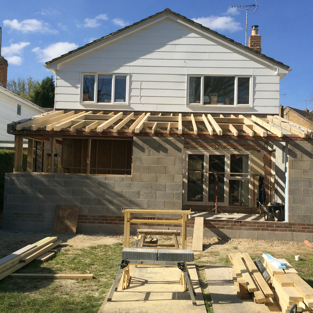 Residential construction upgrade in Orange County with new structural and custom elements